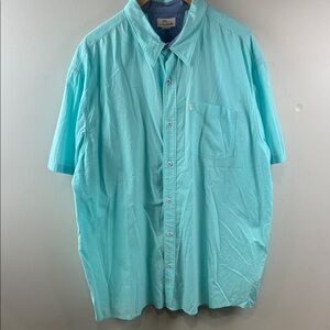 Bob Timberlake Light Aqua Men's Short-Sleeve Button-Up Shirt